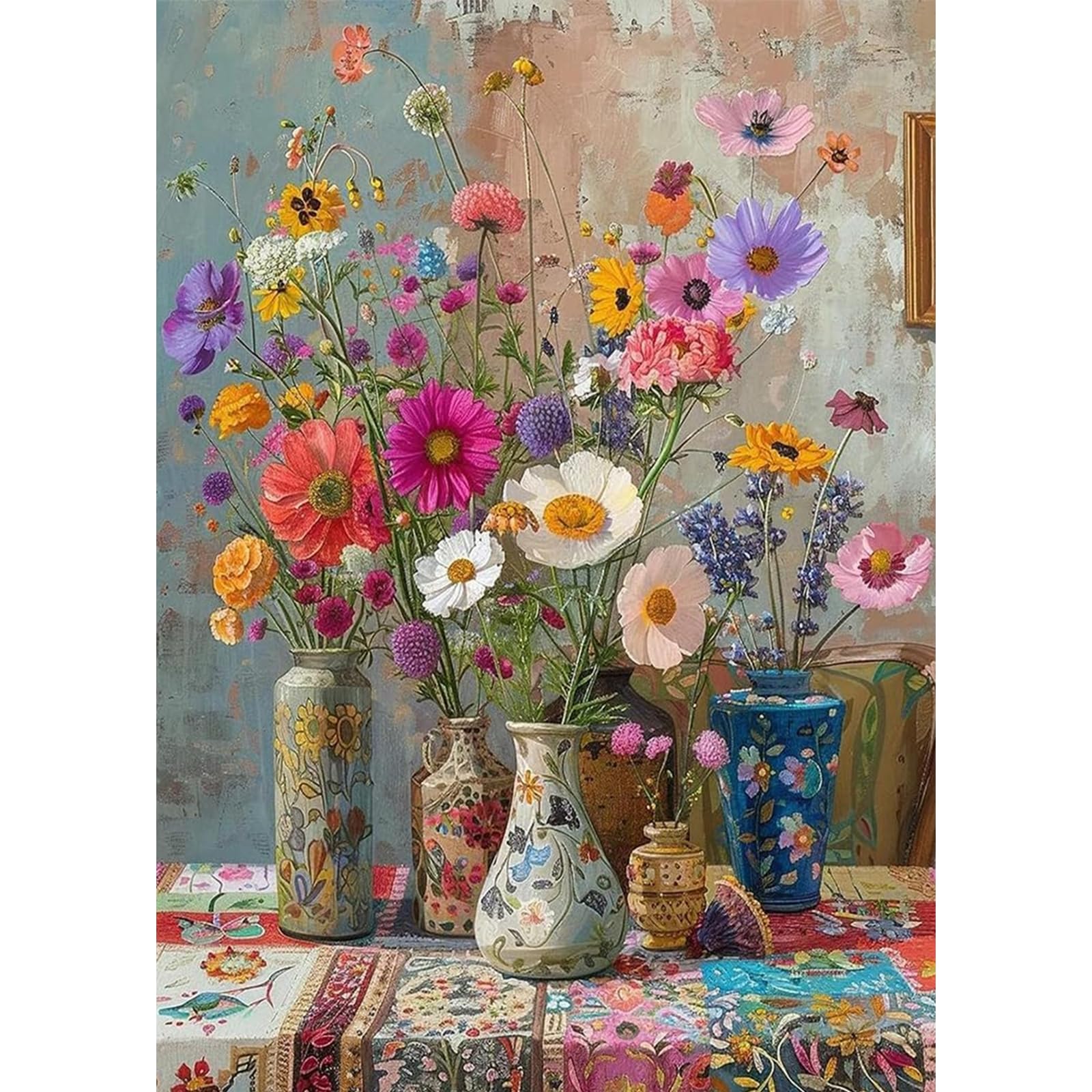 TLIOBLO Flower Diamond Painting Adults, 5D DIY Diamond Painting Vase Flowers Kits for Adults Beginners, Full Drill Round Diamond Art Pictures Craft Set Gifts 30X40cm โ image 1