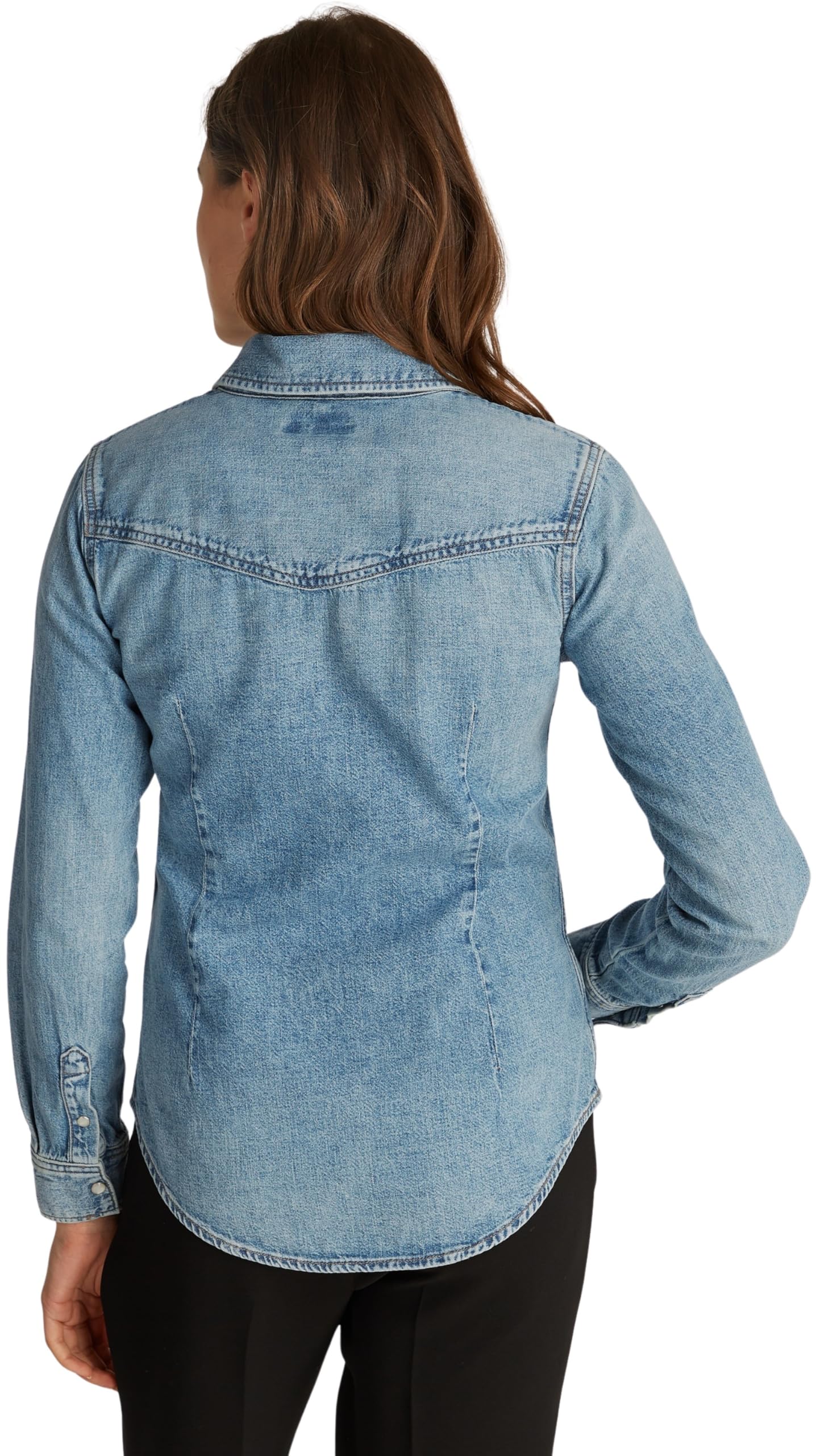 Tommy Hilfiger Damska koszula DNM LS Slim SAM WW0WW43730 L/S Koszula, Denim, 38, Denim (Sam), 64