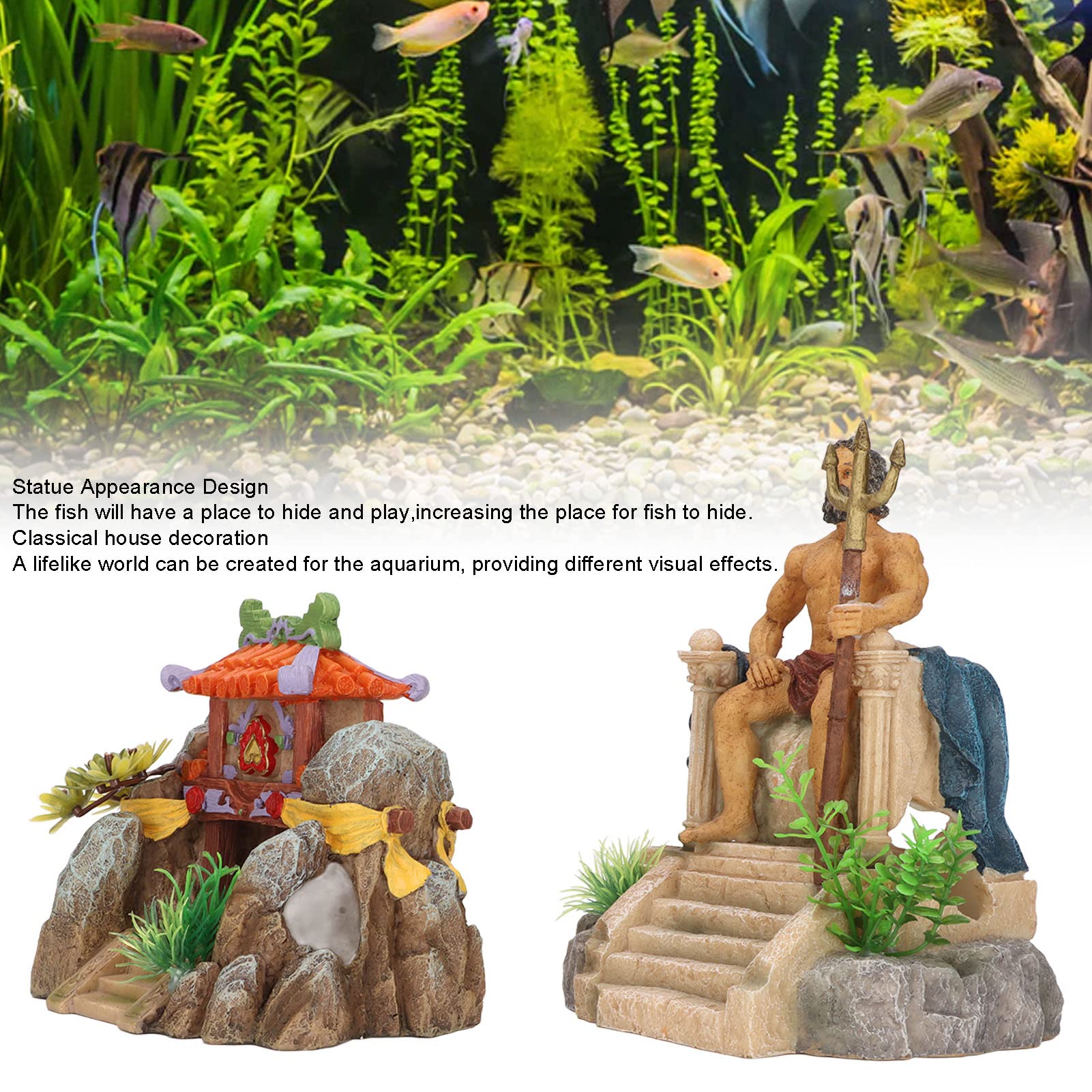 Tyenaza Decorazioni per Acquario, Decorazione Classica per La Casa in Resina, Ornamento per Statua di Acquario per Accessori Subacquei