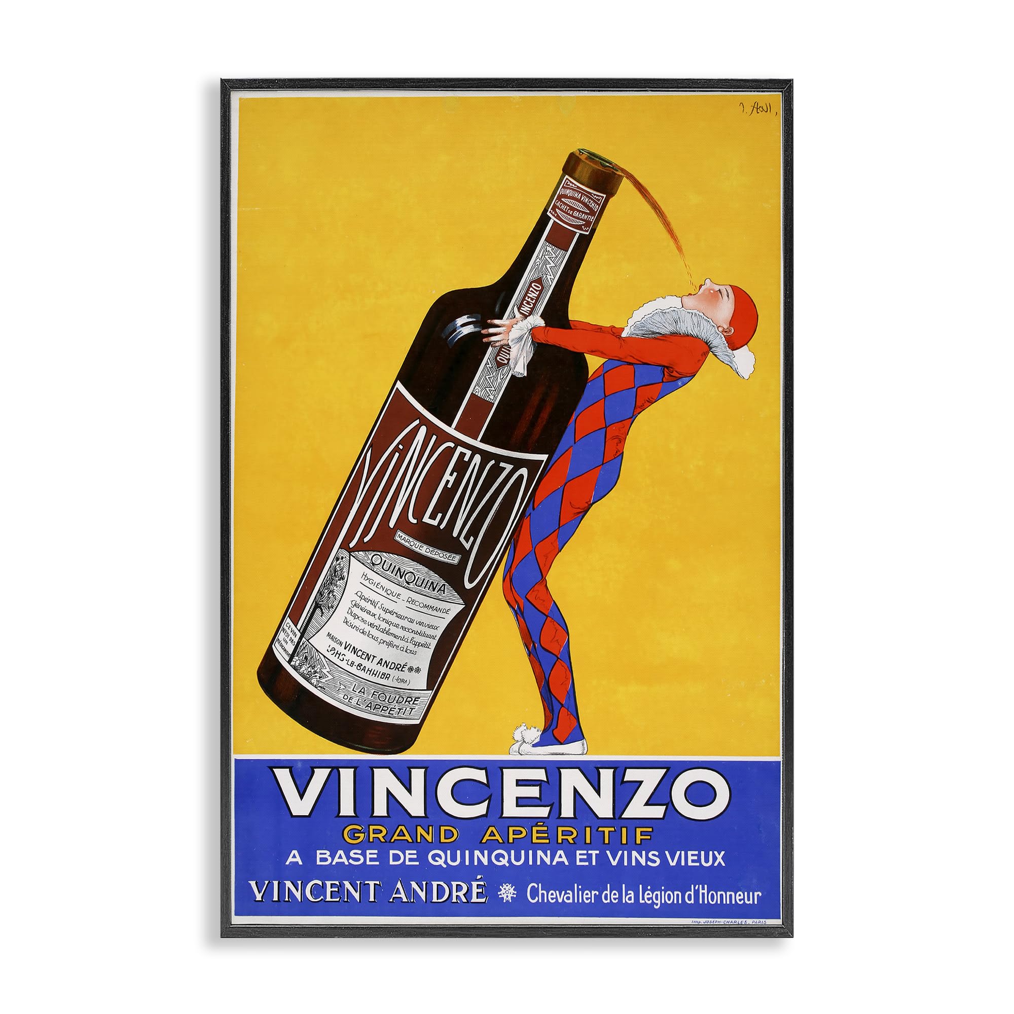 'Vincenzo Vintage Wine'| Framed Giclee Art