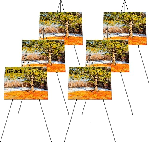 Soporte de caballete de exhibición instantánea y caballetes portátiles de 63 pulgadas fácil de plegar telescópico ajustable caballetes de metal para