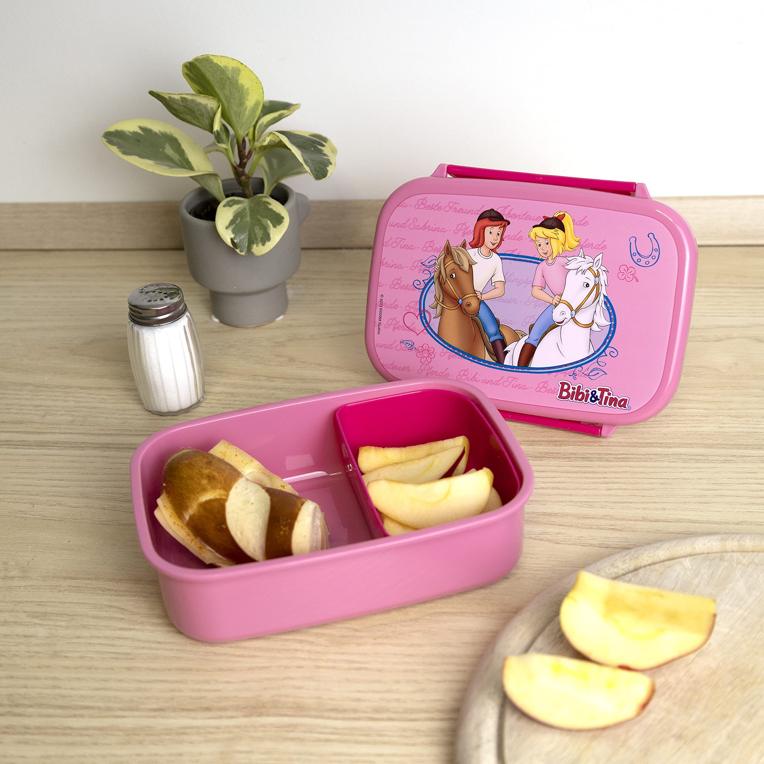 Scooli Bibi & Tina Brotdose Kunststoff mit Einsatz und Verschlussclip Brotzeitdose Lunchbox Geschenk für Kinder
