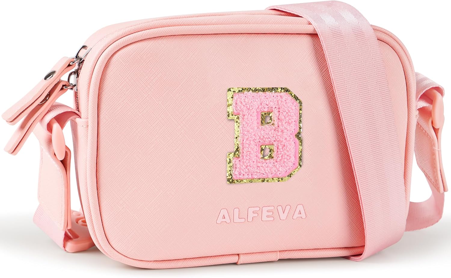 Initial crossbody bags for women,Trendy crossbody purses for Girls Teen, Travel Purse,Chest Bag for Teens Gifts,Personalized Gifts,HighSchool Graduation Gifts for her (pink-B)