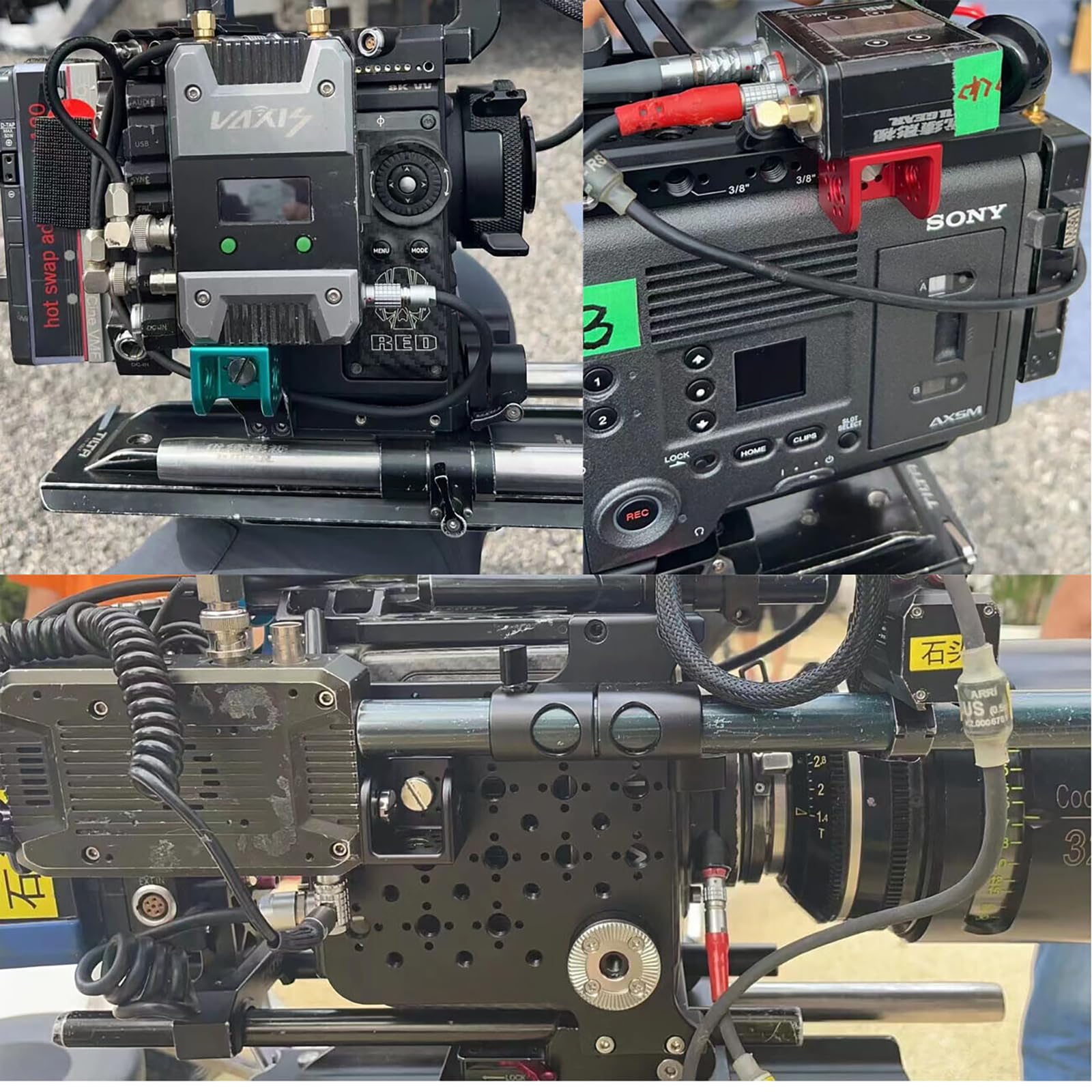 HangTon Bloc 3/8" Filetage Support Verrouillage Montage Adaptateur pour ARRI Sony RED Caméra Objectif Moteur Teradek Sans Fil Noir