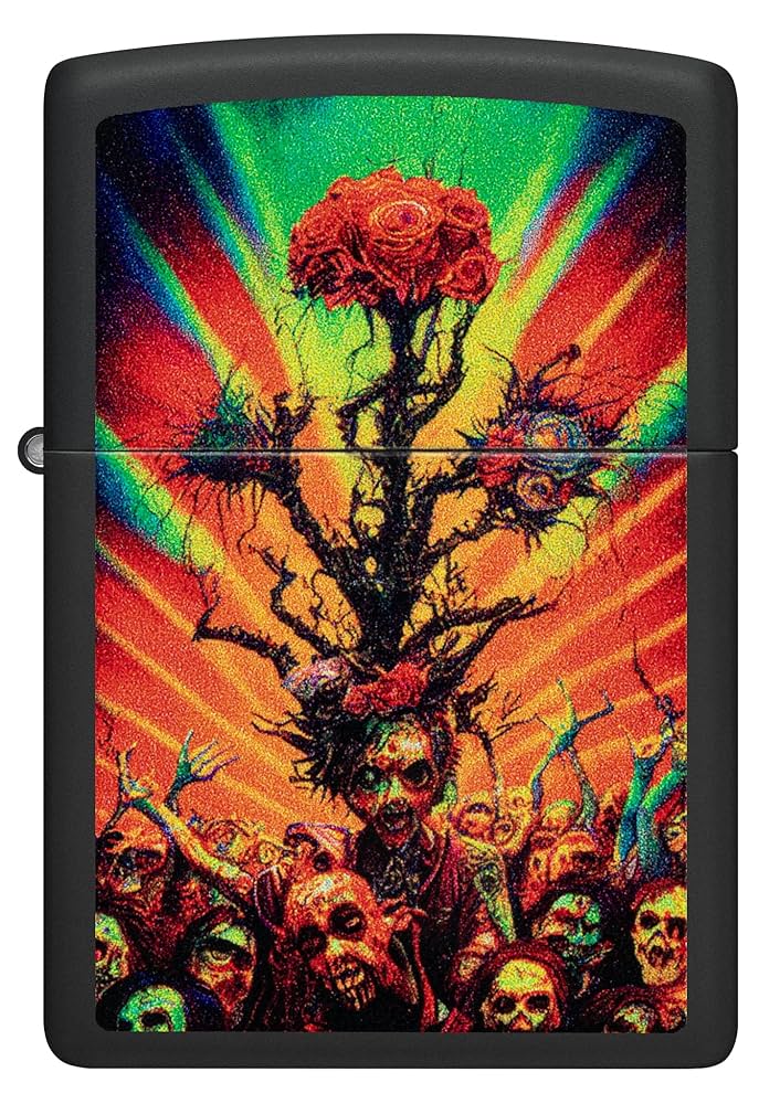 Amazon.com: Zippo Abstract Zombie Black Matte Pocket Lighter