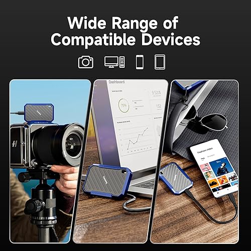 Miniatura 6 de fanxiang SSD portátil externo de 2 TB, hasta 2000 MBs USB 3.2 Gen2* 2, resistencia al agua y al polvo IP68, unidad externa de estado sólido