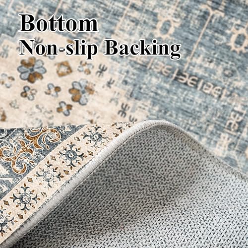 Miniatura 5 de RUUGME Alfombra lavable de 2 pies 6 x 10 pies, alfombra vintage de cocina, resistente a las manchas, para sala de estar, dormitorio, cuarto de