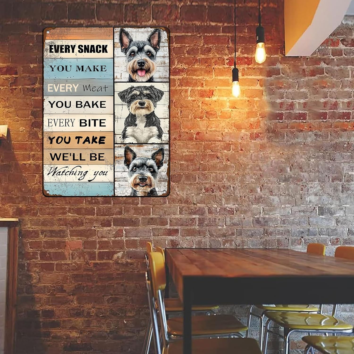 Vintage Metal Signs Schnauzer Every Snack Sign Vintage Tin Sign Iron Sign Retro Wall Decor For Home Garden Yard Garage Bar Shop 12x16 Inch