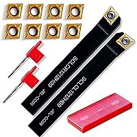 Vista 11 de Juego de brocas para torno - Herramientas de corte para torno de metal 4 piezas con mango de 1/2" portaherramientas girables barras de aburrimiento