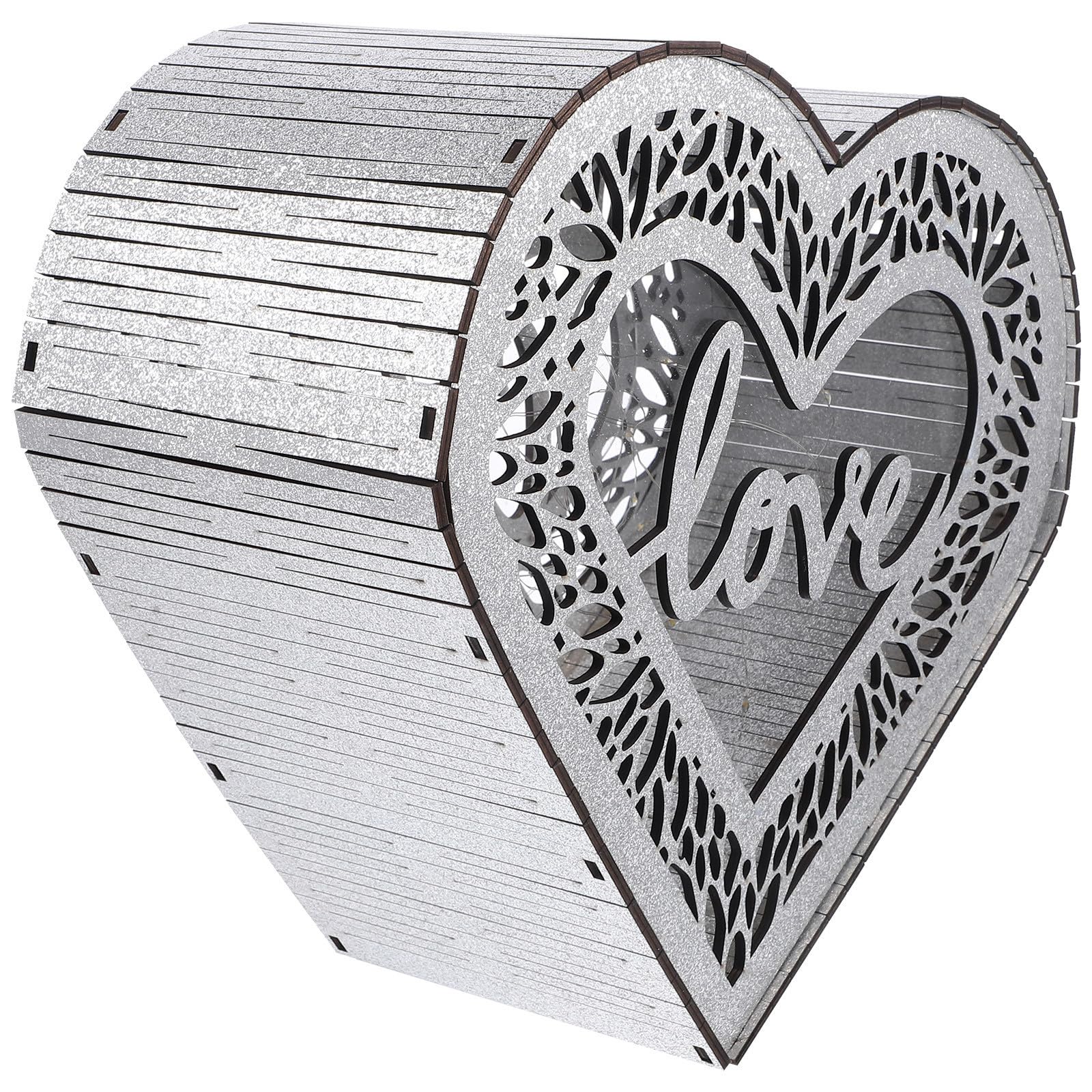 Scatola Porta Partecipazioni a Cuore in Legno per Matrimonio | Capienza Ampia, Raccoglie Buste e Cartoline, Stile Rustico e Raffinato per Ricevimento e Festa