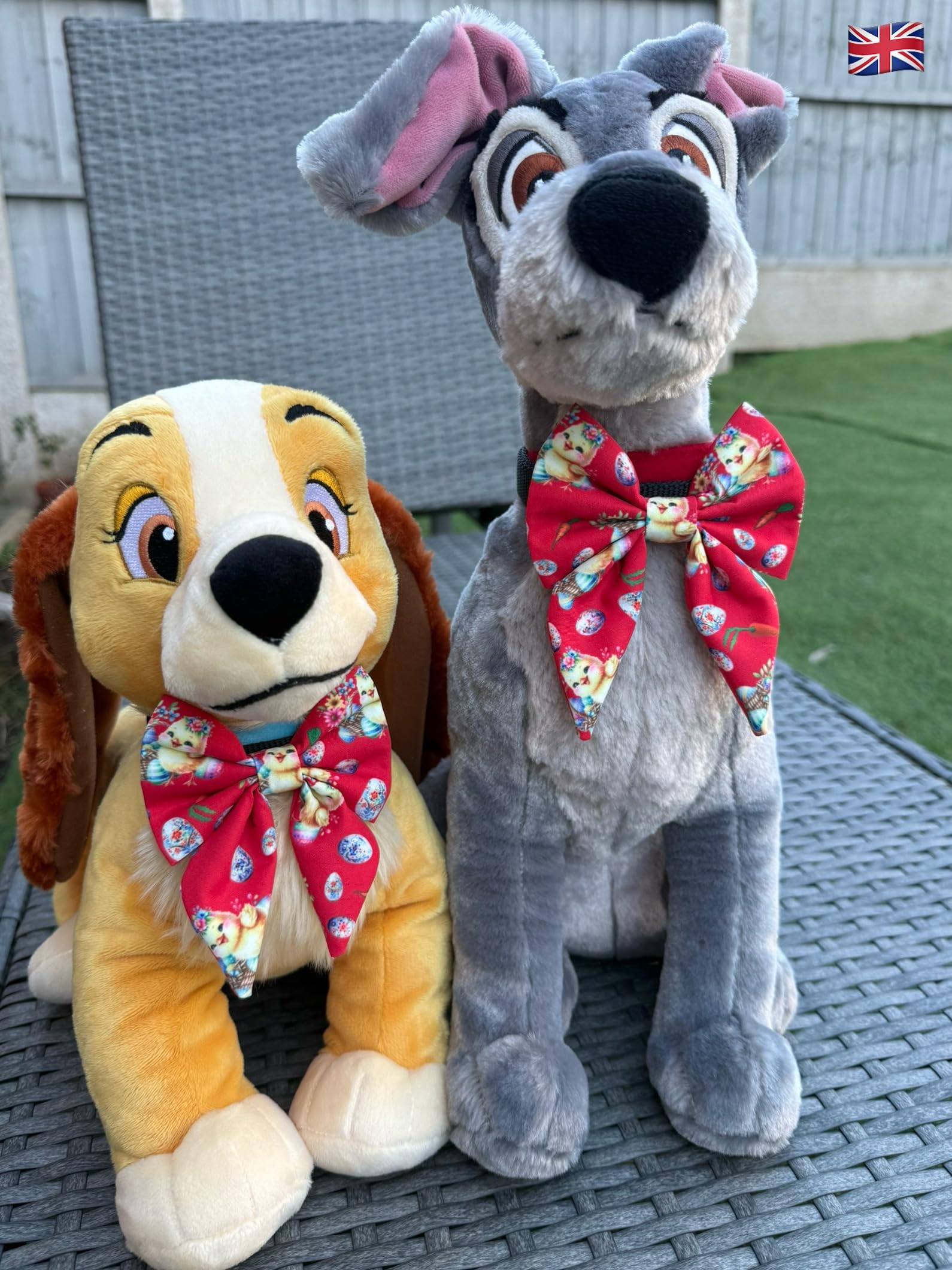 New Dogs Bow Tie Bowtie Sailor Easter Rabbit EGGS carrots RED Elastic Band ACCESSORY UK (Chicken Large), pink - Image 4
