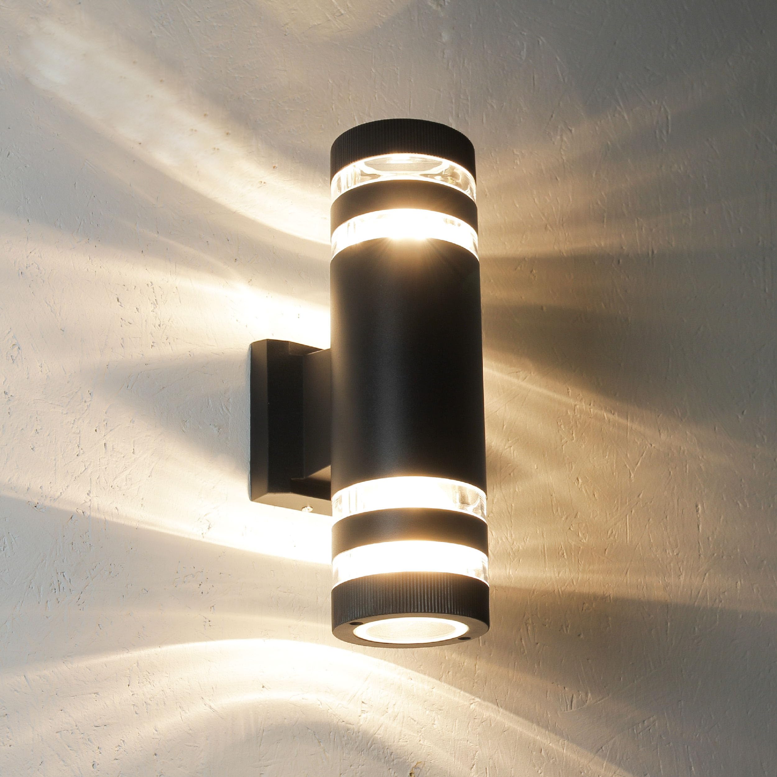 Licht-Erlebnisse Wandleuchte außen Anthrazit 2-flammig Aluminium E27 max. 40W Hauswandleuchte Außenleuchte Wand Außenbeleuchtung Hauseingang Beleuchtung Einfahrt Wandlampe Garten