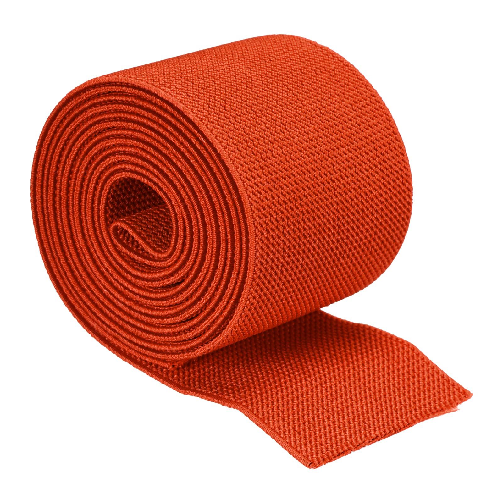 MACHSWON Elastic Bands for Sewing Orange Yellow 3 inch 2 Yard High Elasticity Knit Twill 7.5cm Width Double-Side Spool Sewing Band for Waistbands Pants Clothes and Crafts DIY