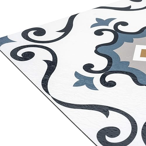 Miniatura 46 de Achim Home Decor - Azulejos de vinilo autoadhesivos retro de 12 pulgadas, 20 azulejos de 12 x 12 pulgadas, patrón de borde, despegar y pegar, suelo