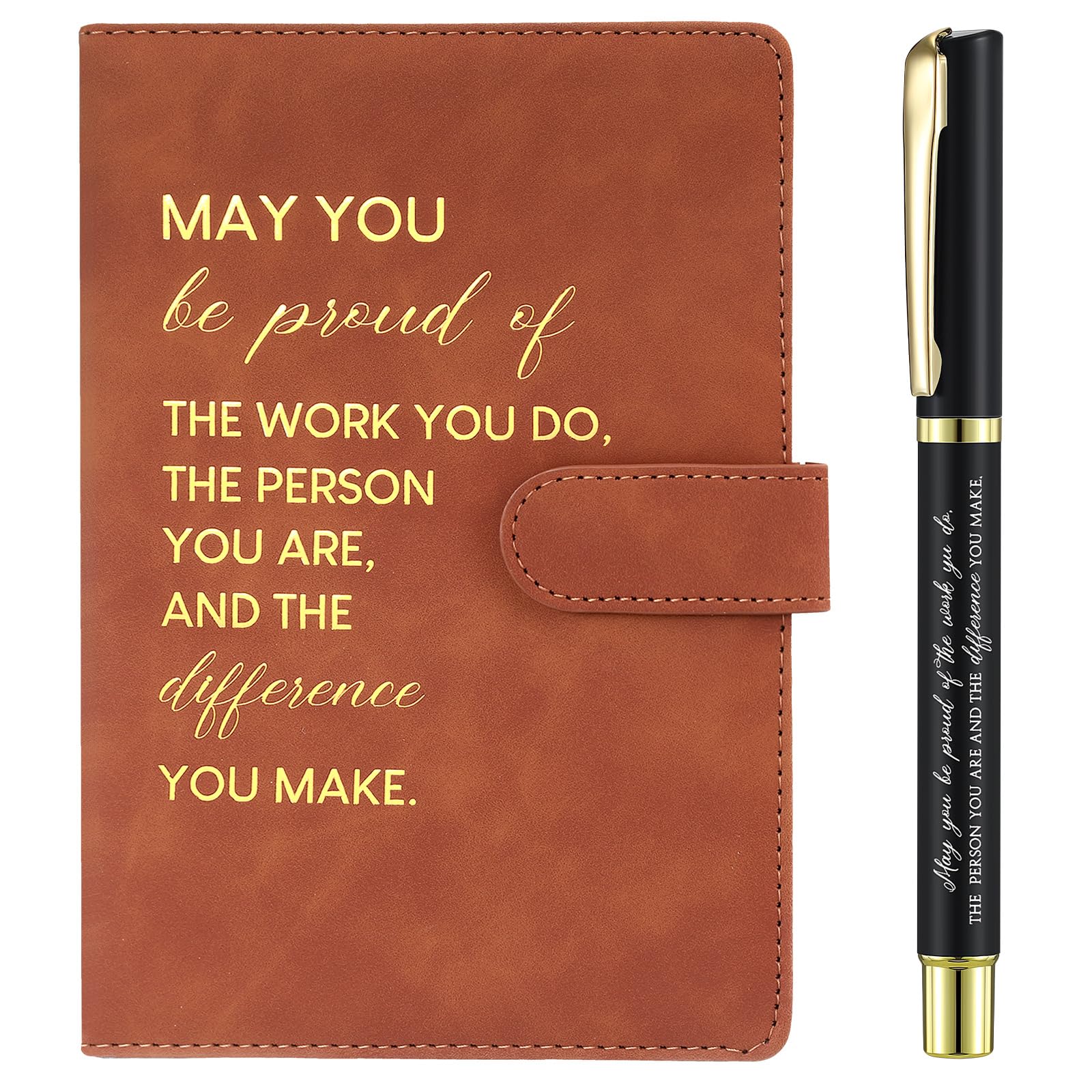 Sinmoe Inspirational Leather Notebook and Pen Set
