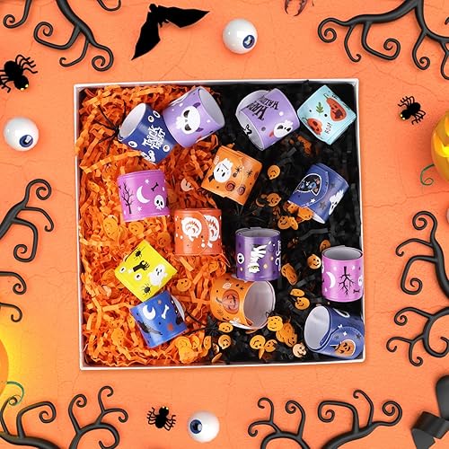 Miniatura 5 de LOMIMOS Papel de rafia de Halloween de 15.87 oz1 libra, triturado negro y naranja con confeti de calabaza para envolver regalos, manualidades,