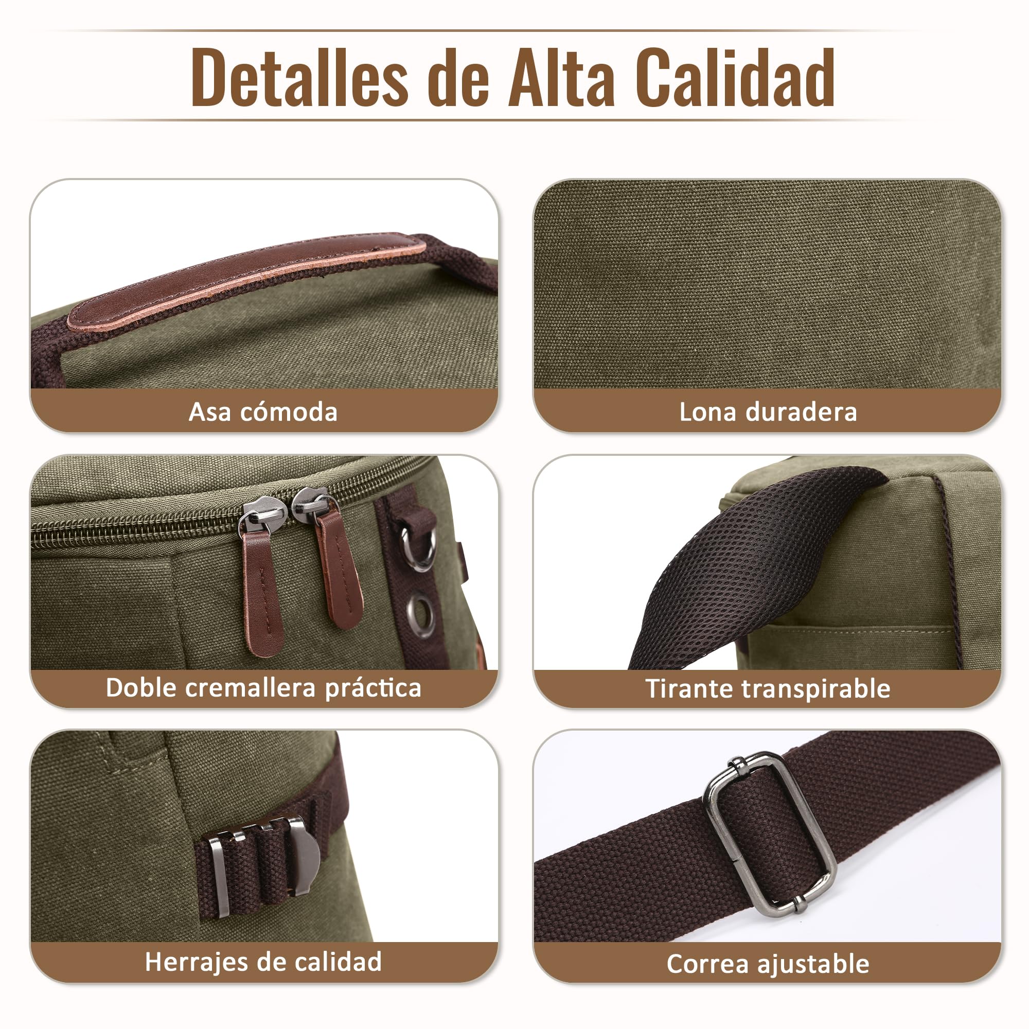 Vintage Mochilas Hombre Alta Capacidad Convertible Bolsa de Viaje con Compartimento Oculto para Senderismo Cámping Al Aire Libre Montañismo Lienzo Hombre Fin de Semana Bolsa Hombro Verde