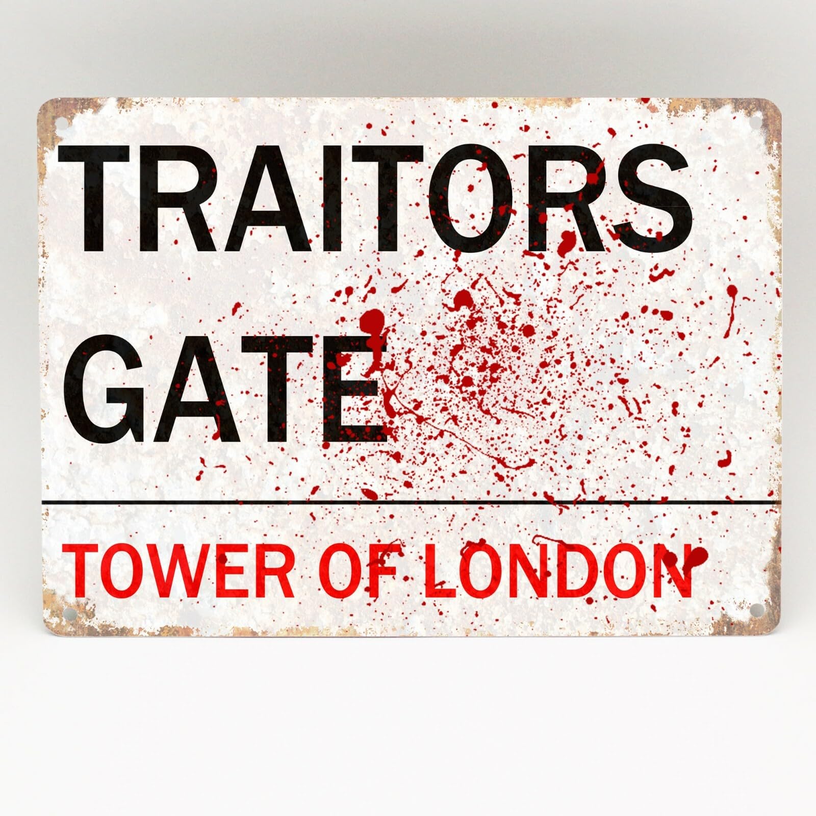 Yelaceccb Traitors Gate Street Sign Metal Aluminium Door Wall Plaque Fence Decoration Props Plaque 8X12 Inch