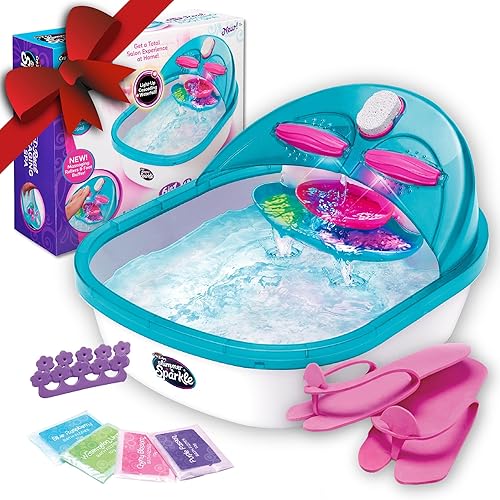 Shimmer 'n Sparkle - Spa real 6 en 1 para masaje de pies, para niñas
