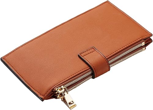 Miniatura 5 de Travelambo RFID Billetera de mujer con varios compartimientos para varias tarjetas con bolsillo con cierre, talla única