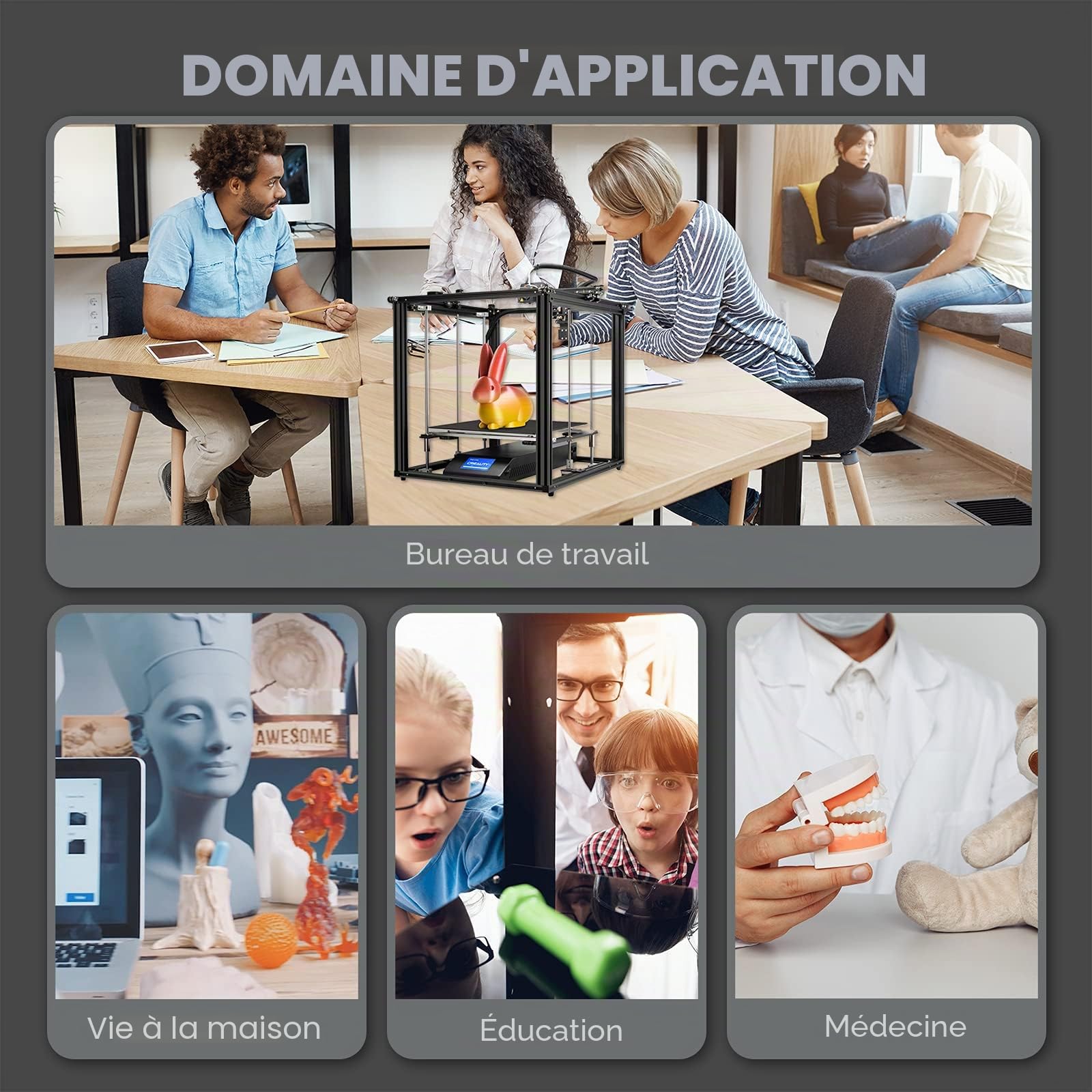 Imprimante 3D Creality Ender 5 Plus, BL Touch, capteur d'extrémité de Filament, Impression Haute précision et Stable, Fonction d'impression de Reprise, Nouvelle Plate-Forme, Taille d'impression Ultra