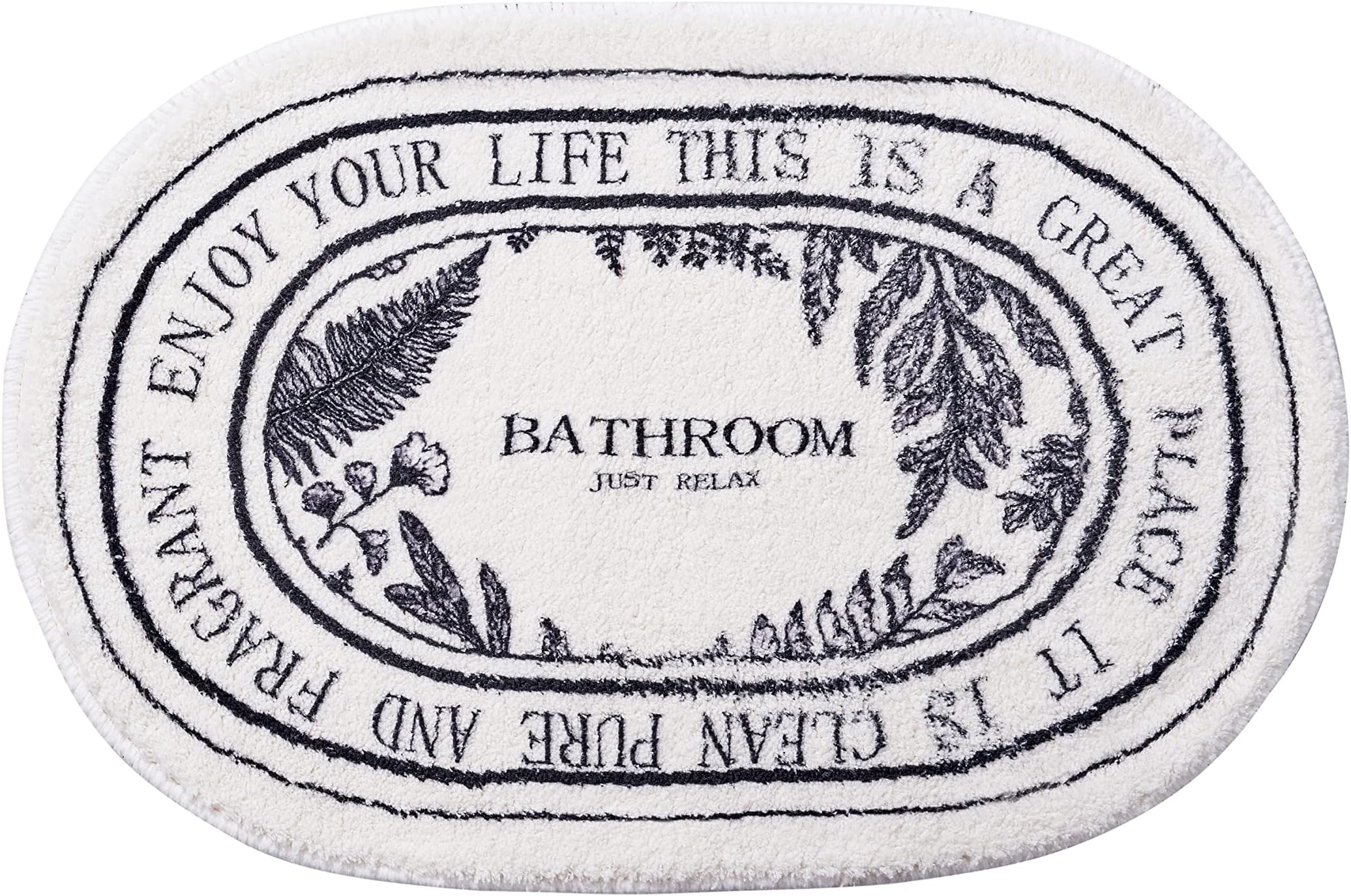 Black White Bathroom Rugs 20x32inch Soft Absorbent Cute Bath Mat for Bathroom Floor, Machine Washable Non-Slip Bath Rug for Shower Toilet Tub, Bathroom Decor Plush Bathmat Carpet