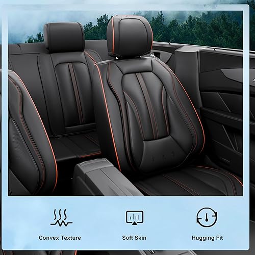 Miniatura 7 de 5 fundas H7 para asientos delanteros y traseros de automóvil, accesorios interiores de automóviles con piel de napa a prueba de agua para