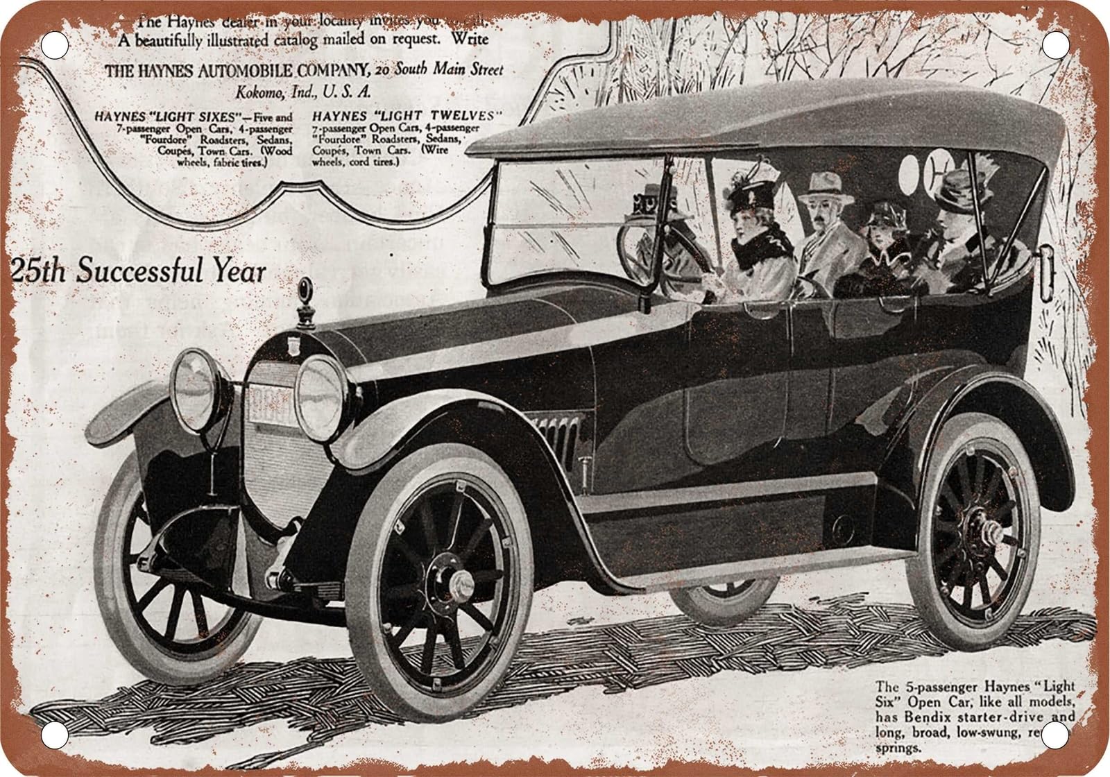 METAL SIGN - 1918 Haynes Vintage Ad 02 - Old Retro Rusty Look home decor