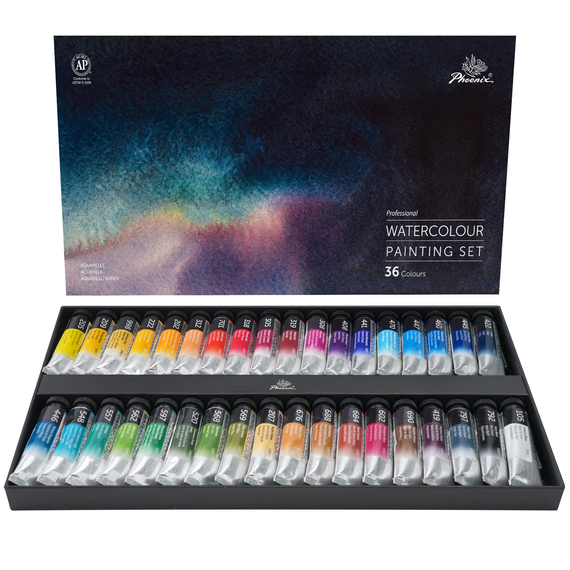 Professional Watercolor Paint Tube Set - 36 Colors x 14ml / 0.47 Fl oz. - Water Color Pai…