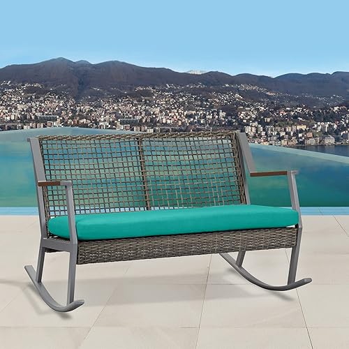 Miniatura 98 de idee-home Cojín de banco para exteriores impermeable, cojines de banco para muebles de exterior, almohadilla de asiento de repuesto para columpio