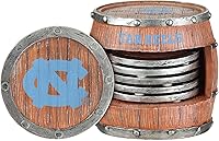 Vista 8 de FOCO NCAA College Team Logo 5-Pack Barril Bebida Bebida Coaster Set