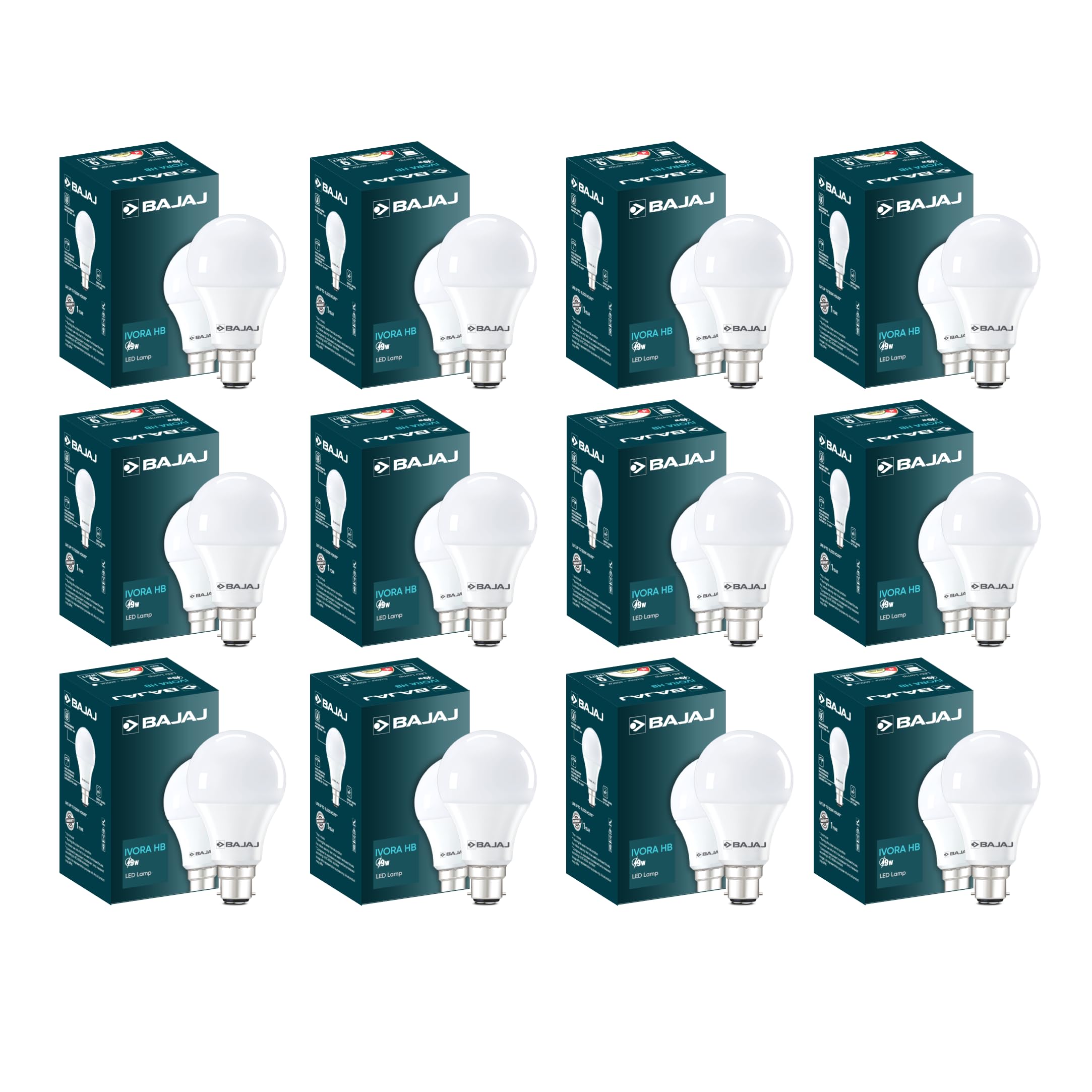 Bajaj Ivora HB LED Lamp 9W CDL Cool Daylight | Energy Efficient | Environment Friendly | Ir, Uv Free | 3.5 Kv Surge Protection | LED B22 Bulb For Home | (Pack Of 12) | 1 Yr Warranty-picture-19