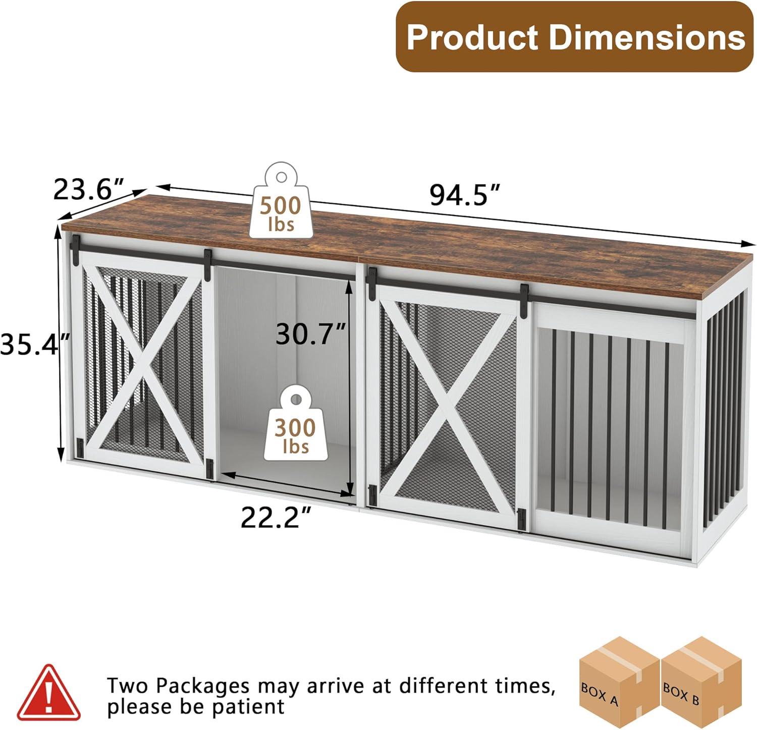 Elegant & Spacious: The 94.5" XXXL Dog Crate Furniture for Your Large Pups