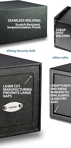 Miniatura 8 de Caja de seguridad biométrica pequeña, caja de seguridad por vía de huella digital Viking Security Safe VS-35BLX