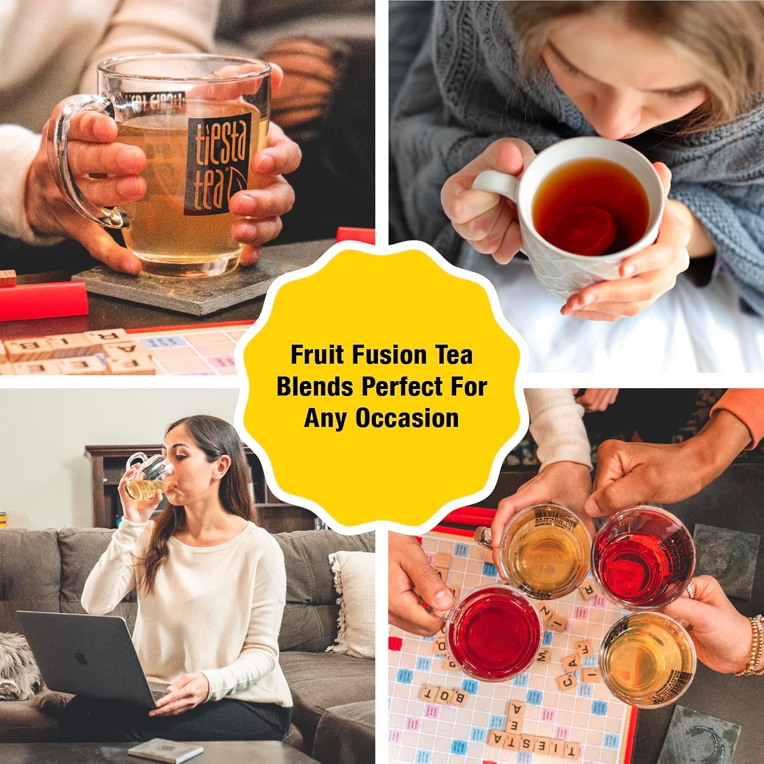 Tiesta Tea - Strawberry Kiwi Herbal Tea, Loose Leaf, Strawberry Hibiscus Kiwi Fruit Tea, Premium Caffeine-Free Herbal Blend, Make Hot or Iced & Up to 200 Cups, 16 oz Resealable Bulk Pouch