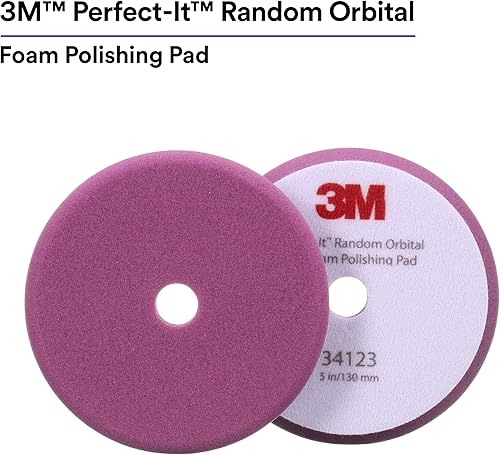 Miniatura 2 de 3M Perfect-It - Almohadilla de pulido de espuma orbital aleatoria, 5 pulgadas5.118 in, morado, 34123, para composición y pulido automotriz