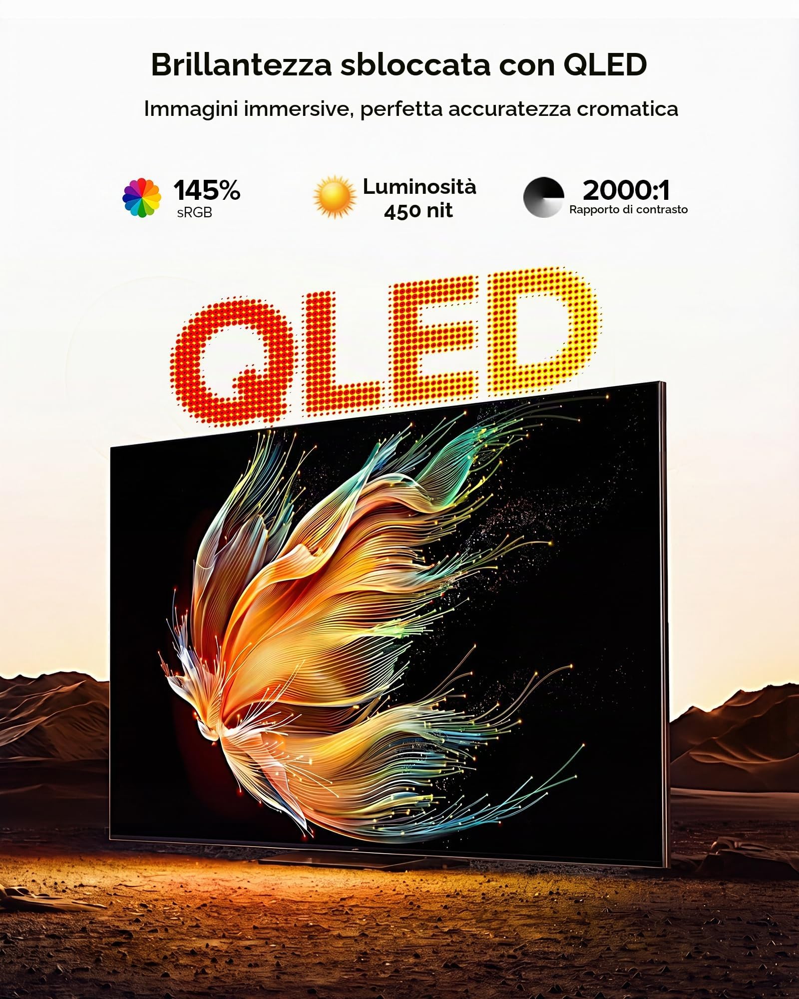 EVICIV 24" 144Hz QLED Monitor Portatile 145% sRGB 2000:1 450 Nits, Full HD 1080P con HDMI e USB-C per laptop/Console di Gioco/Smartphone/mini PC, Secondo Schermo Esterno per Gaming e Lavoro