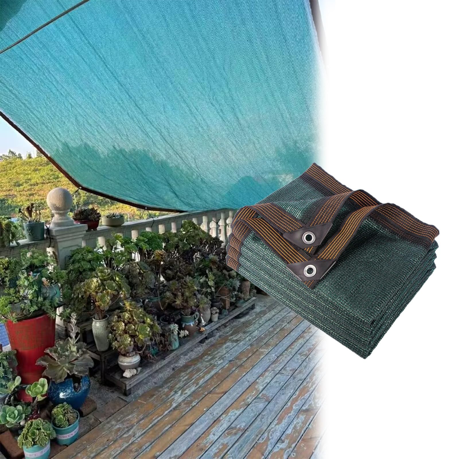 Garden Shade Cloth 3.3/6.6/9.9/13/16.4/19.7/26FT Green Shade Cover 90% Shading Sun Shade Net for Plant Cover, Greenhouse, Patio, Tomatoes, Chicken Coop, Barn Kennel (Size : 13x23ft)