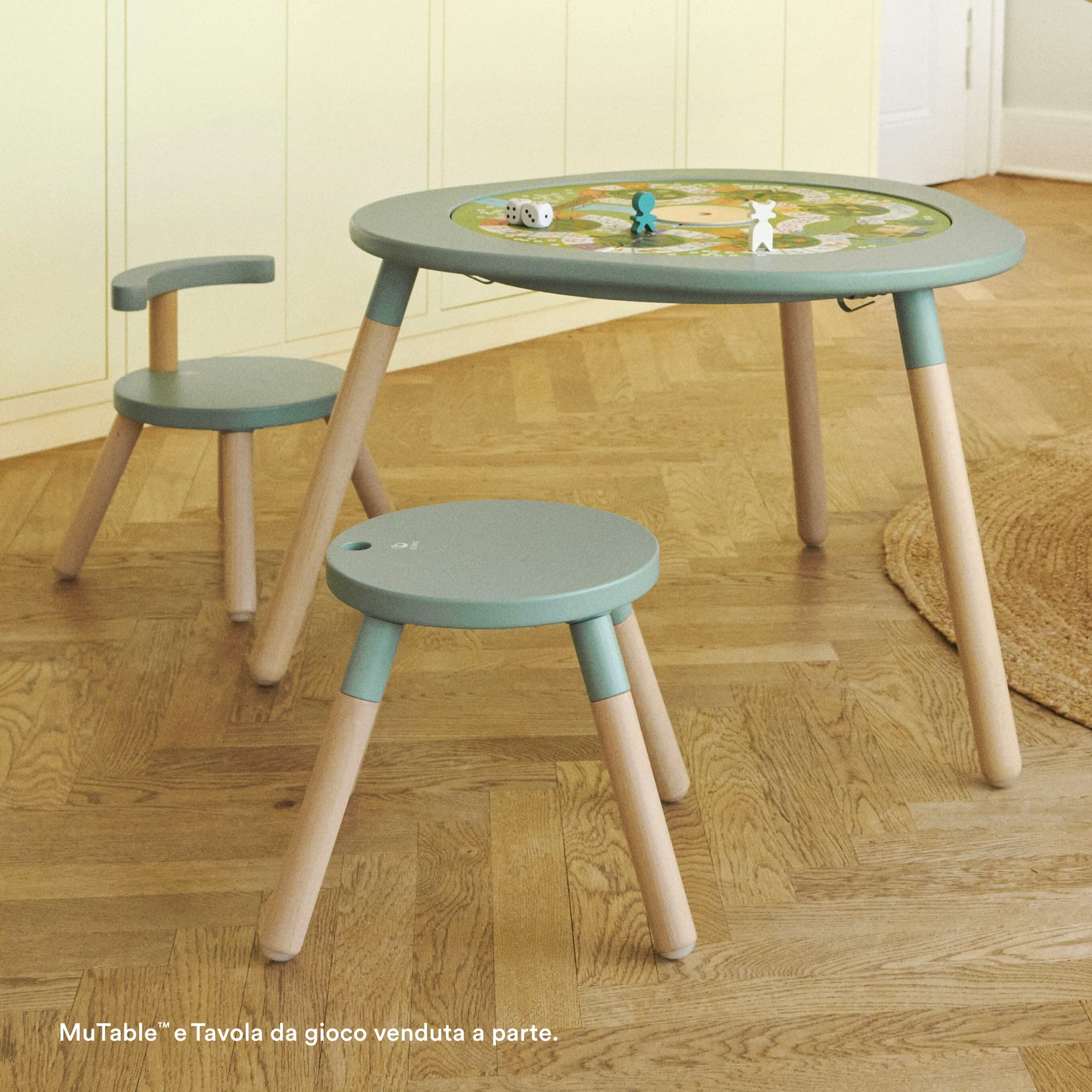 Stokke MuTable Sedia, White - Versione 2023 - Altezza della seduta regolabile e schienale rimovibile - Realizzata in legno di faggio - Per bambini da 1,5 a 8 anni