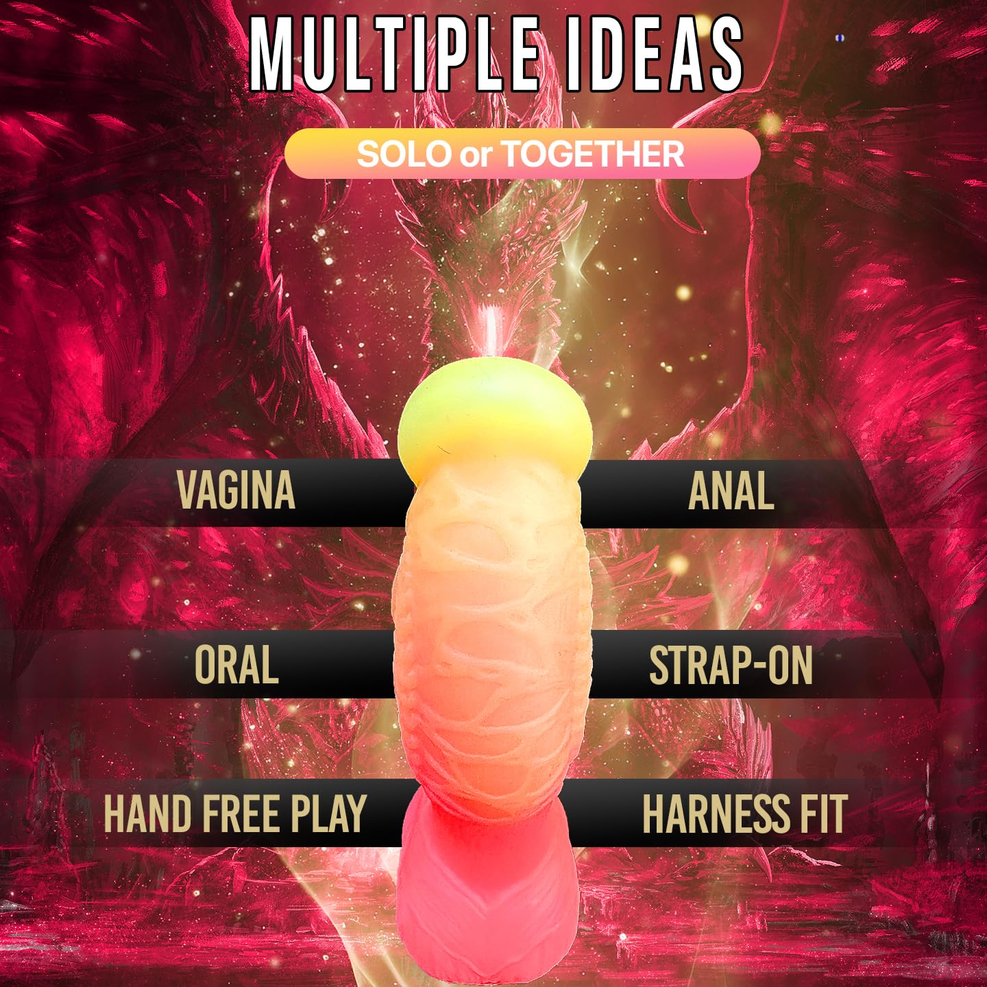 9" Thick Fantasy Monster Dildo with Knot U & G-spot Dragon Dildo with Suction Cup, Long Anal Plug Adult Sex Toys & Games for Women Men Couples (): Fantasy
