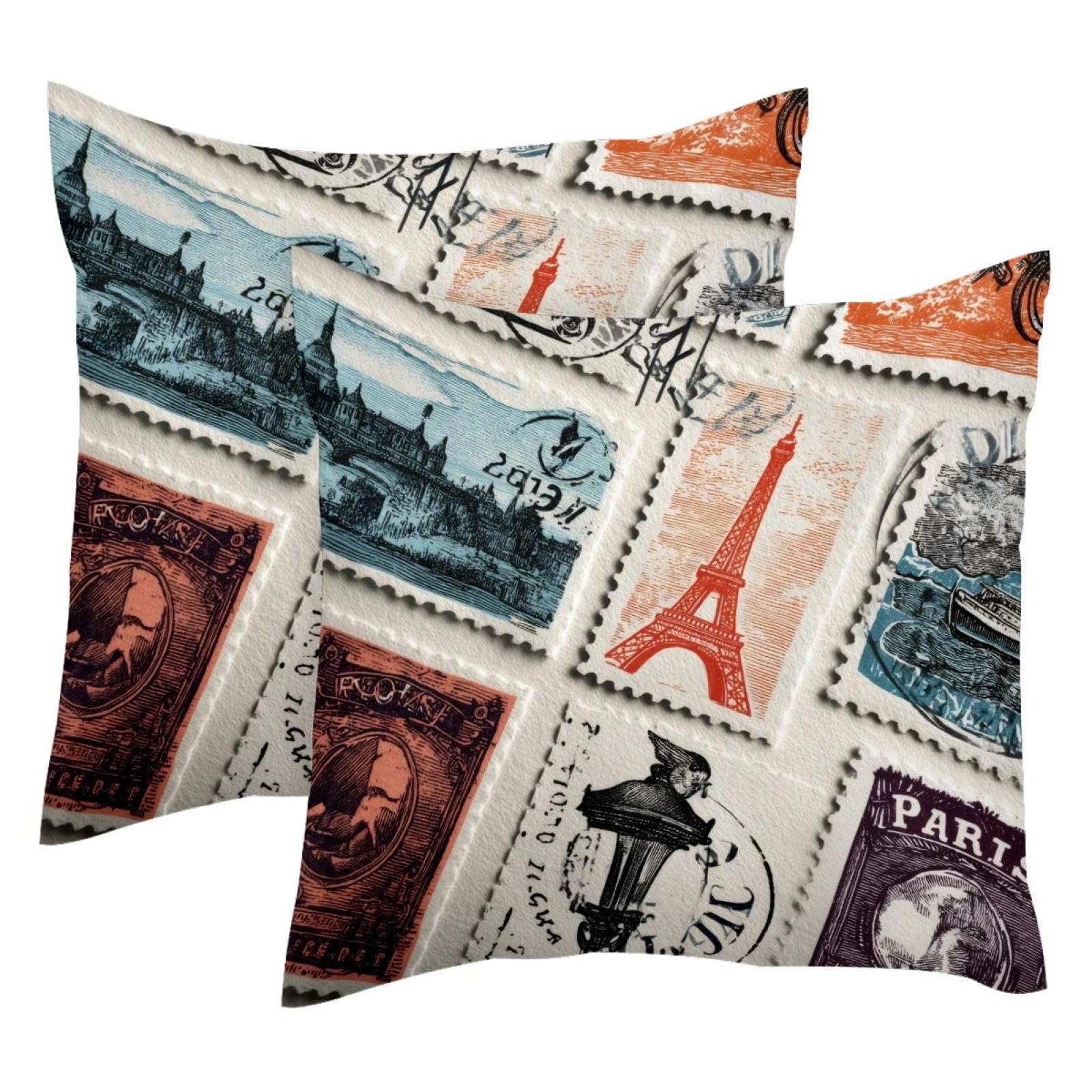 Housse de coussin voyage France 50x50 en velours pour votre salon