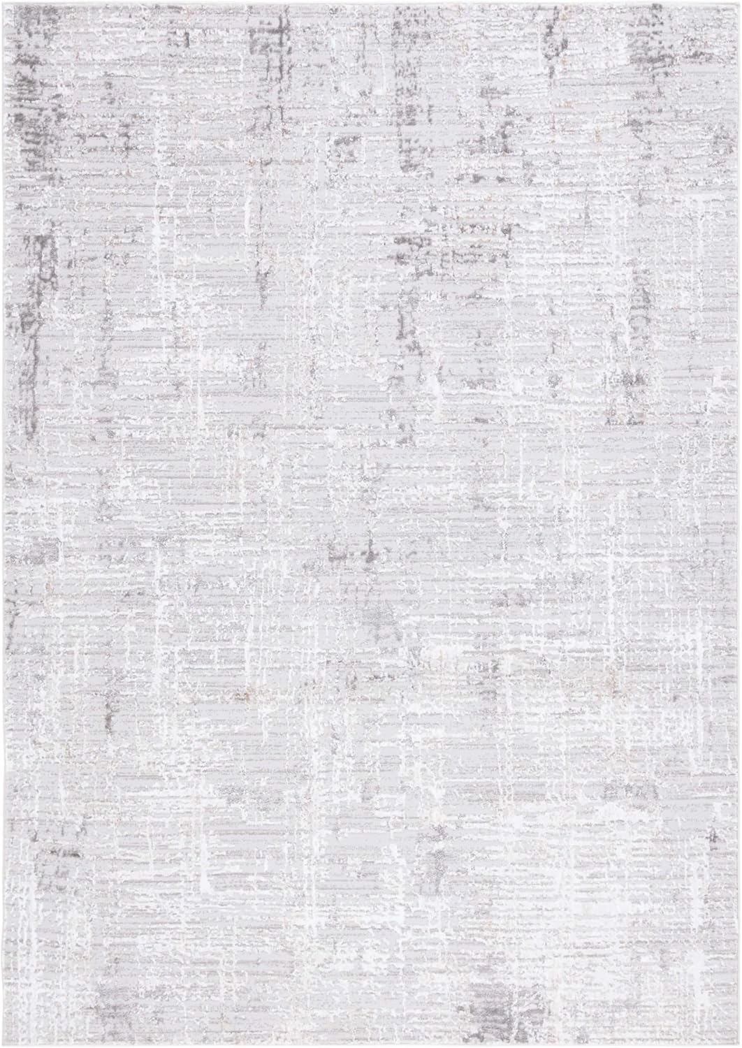 SAFAVIEH Parker Collection Area Rug - 6'7" Round, Light Grey & Black, Viscose, Modern Design, Ideal for The Living Room, Bedroom, Dining Room (PRK100G-7R)
