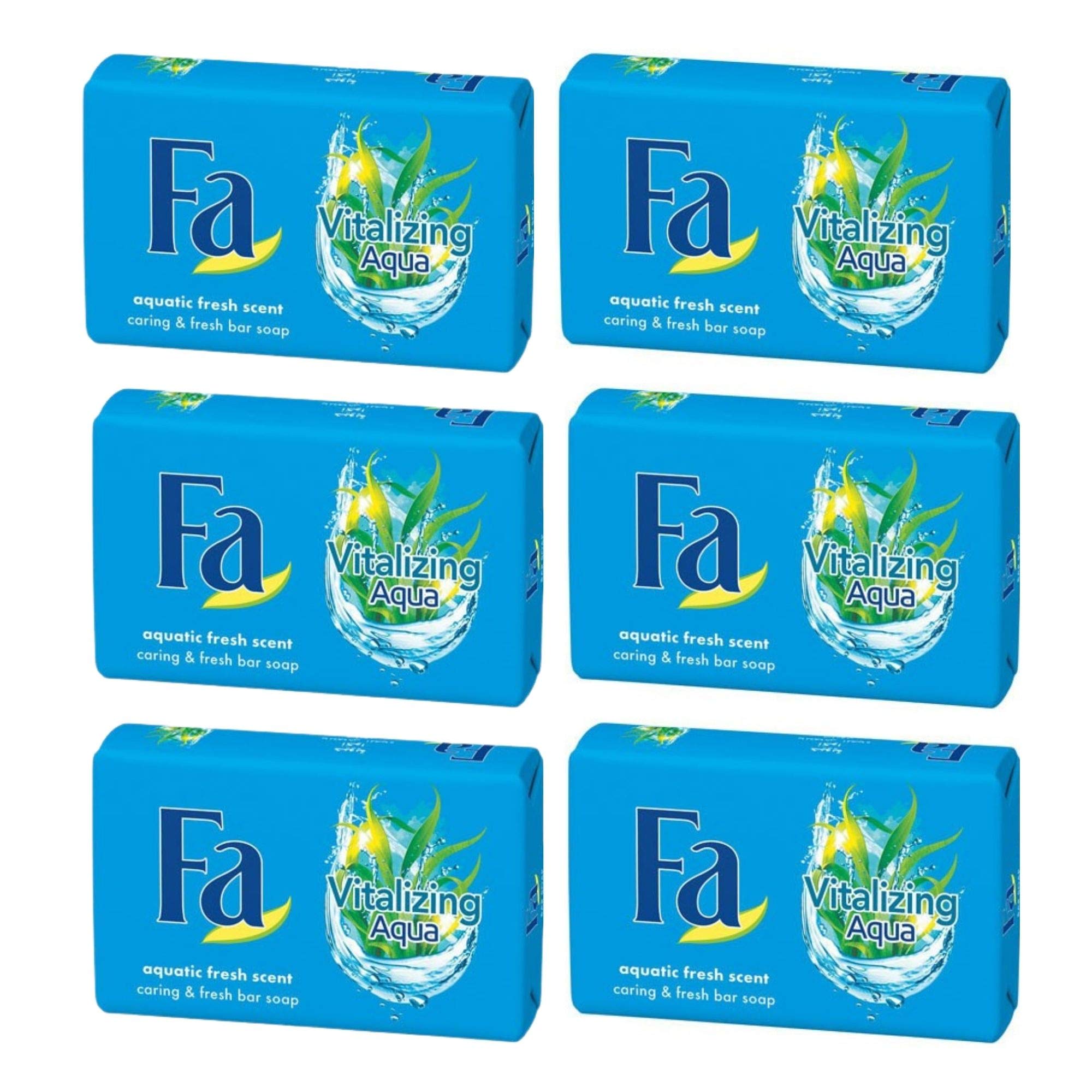 Fa Bar Aqua Vitalizing Bar Soap Fresh Scent Caring Bar Soap 175g - Pack of 6