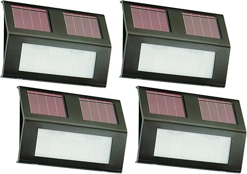 Nature Power 21062 Luces LED de paso con energía solar, paquete de 4, bronce
