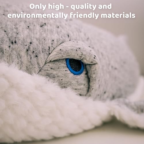Miniatura 7 de Animal de peluche de ballena con peso de 5 libras, grande, lindo juguete de peluche para un abrazo suave y momentos tranquilos, compañero abrazable