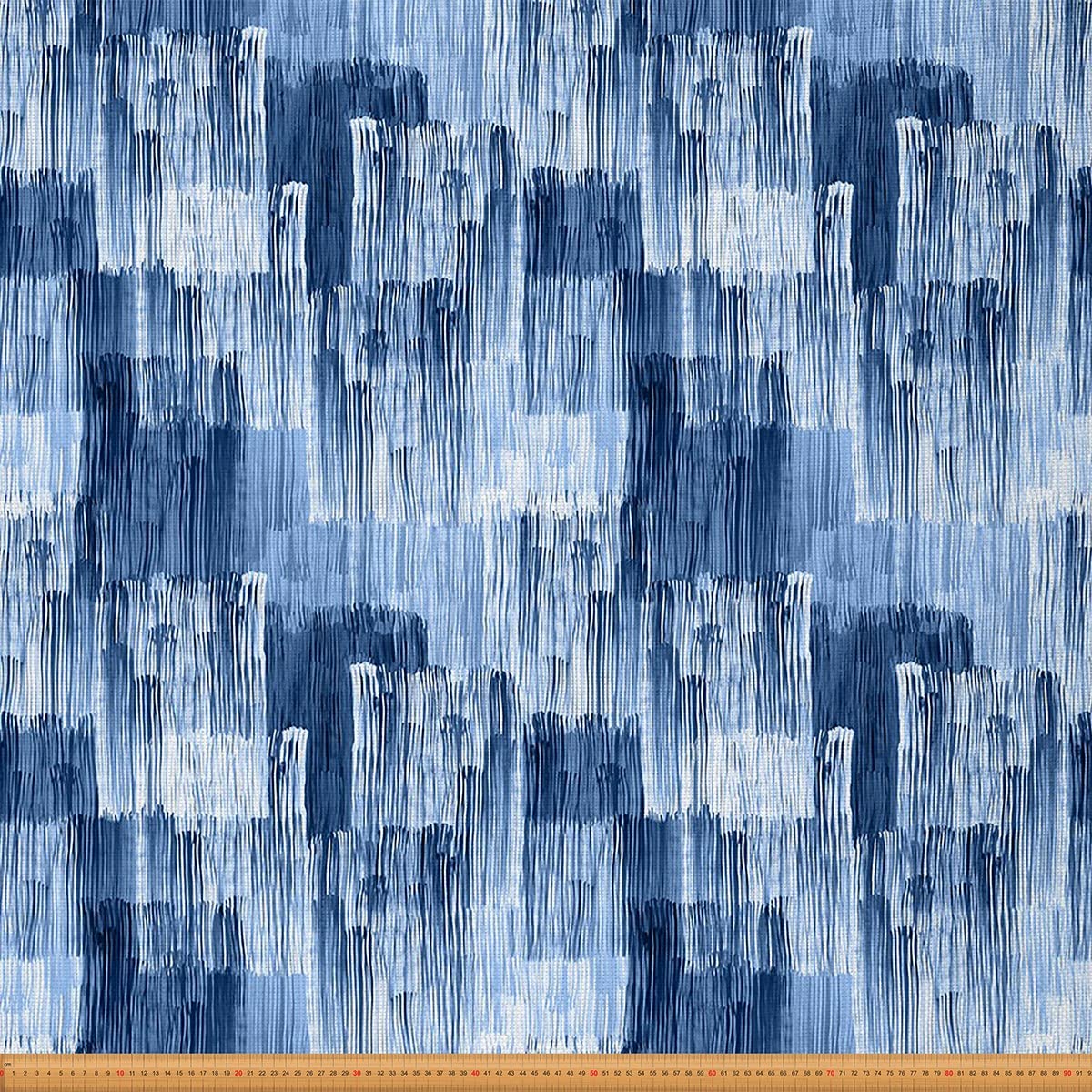 Blue Ombre Fabric by The Yard, Geometric Upholstery Fabric, Striped Decorative Fabric, Rainfall Indoor Outdoor Fabric, Oil Painting DIY Art Waterproof Fabric for Quilting Sewing, Blue, 10 Yards
