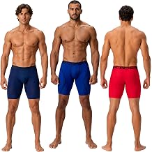 DEVOPS 3 Pack Mens Perfomance Cool Dry Mesh Underwear Boxer Trunk 6-inch or 9-inch Brief