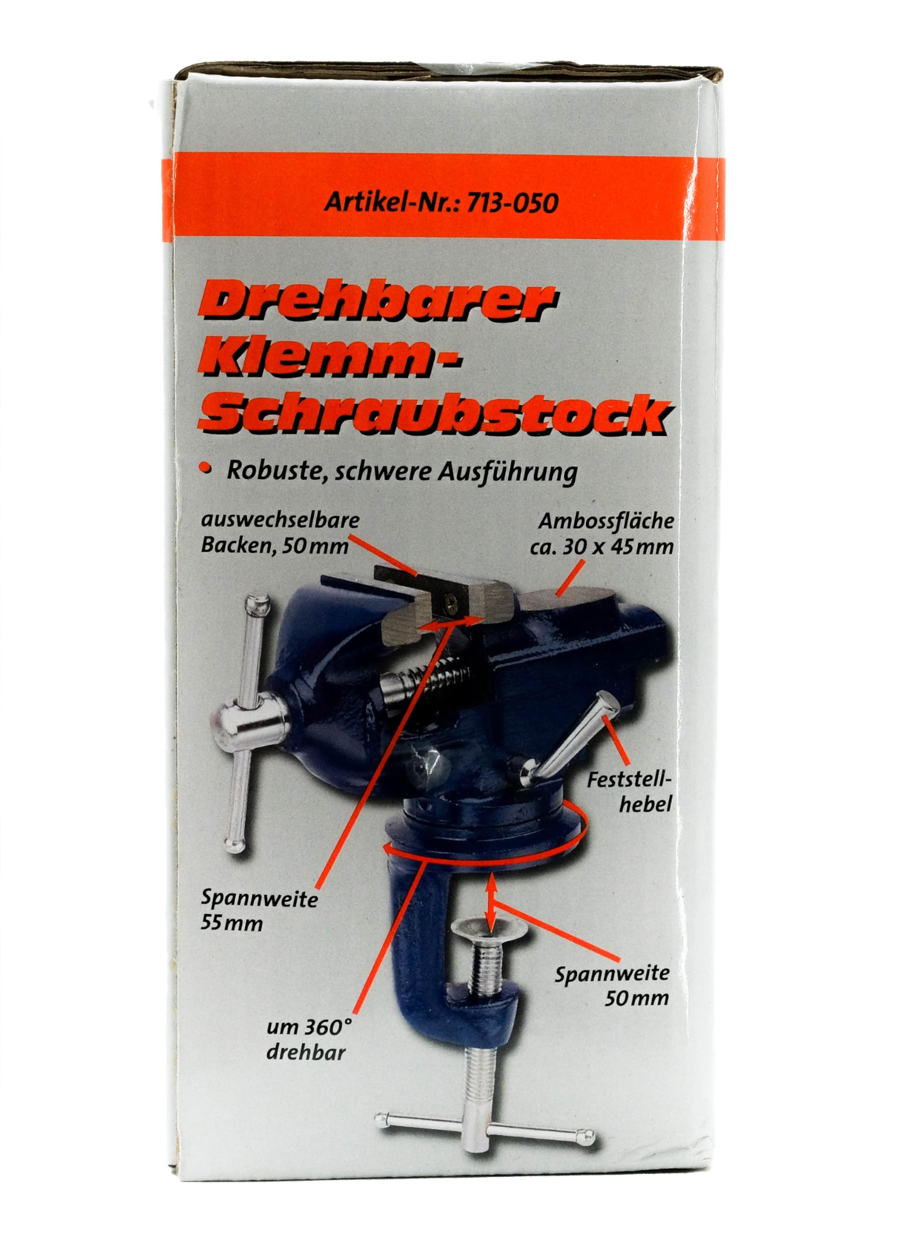 Morsa Mannesmann M 713-050 - Robusta, 50 Mm, Con Incudine E Rotazione 360° - Foto 13