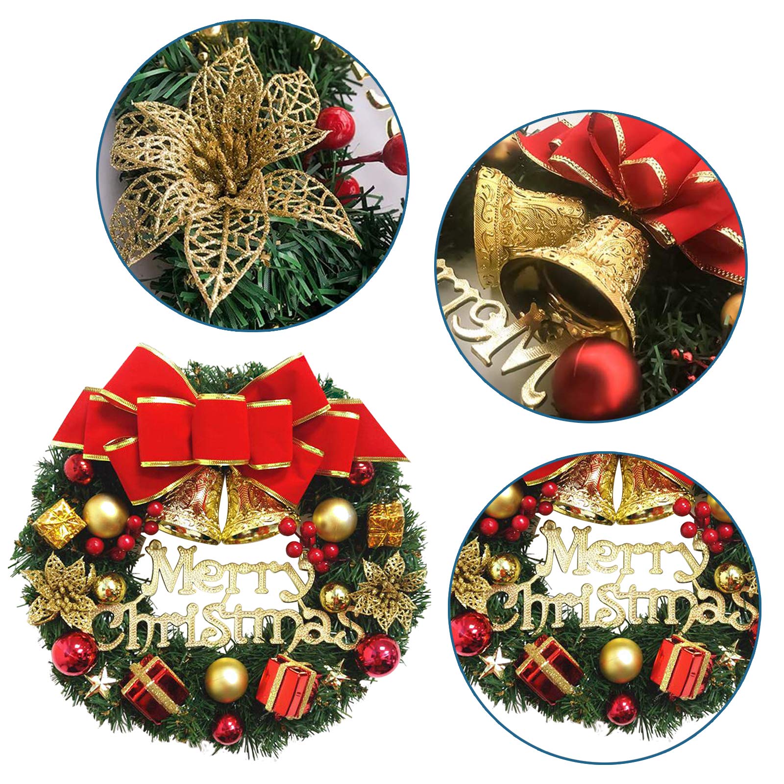 　Decorated Christmas Wreath Amazon.com: SINGARE Christmas Wreaths, 12 Inch Christmas Front