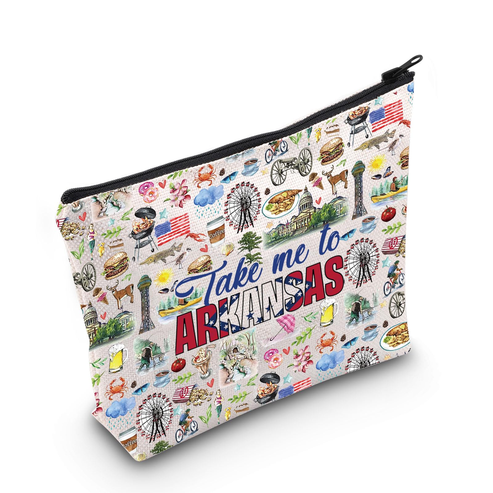 WZMPA Arkansas State Trip Cosmetic Bag Arkansas Souvenir Gift Take Me To Arkansas Zipper Pouch Bag Arkansas Tour Merchandise (Take Arkansas)